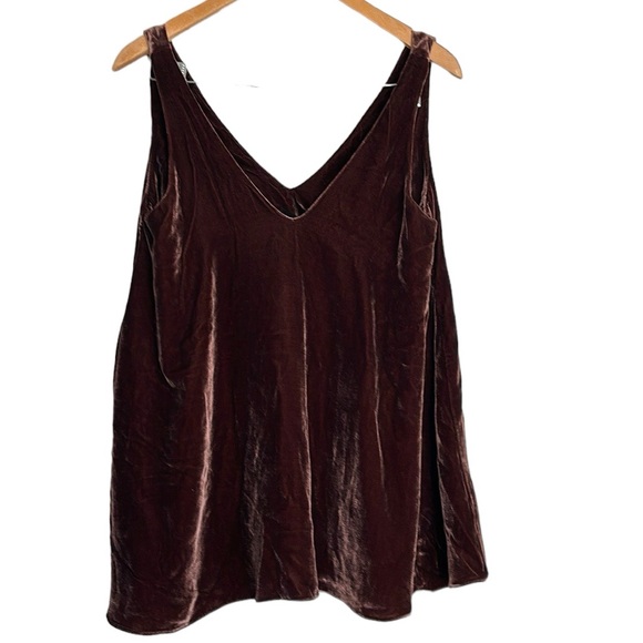 Hatch Brown Velvet Tank Top Sleeveless Relaxed - Picture 1 of 10